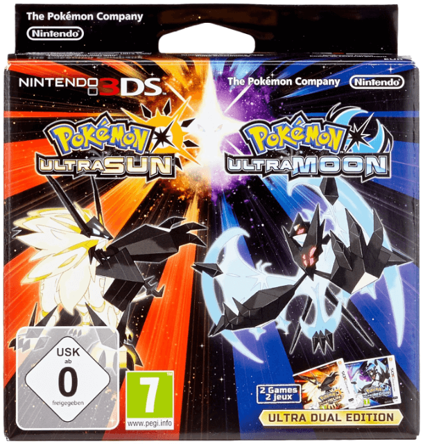 Pokemon Ultra Sun & Pokemon Ultra Moon Dual Pack box art for Nintendo 3DS